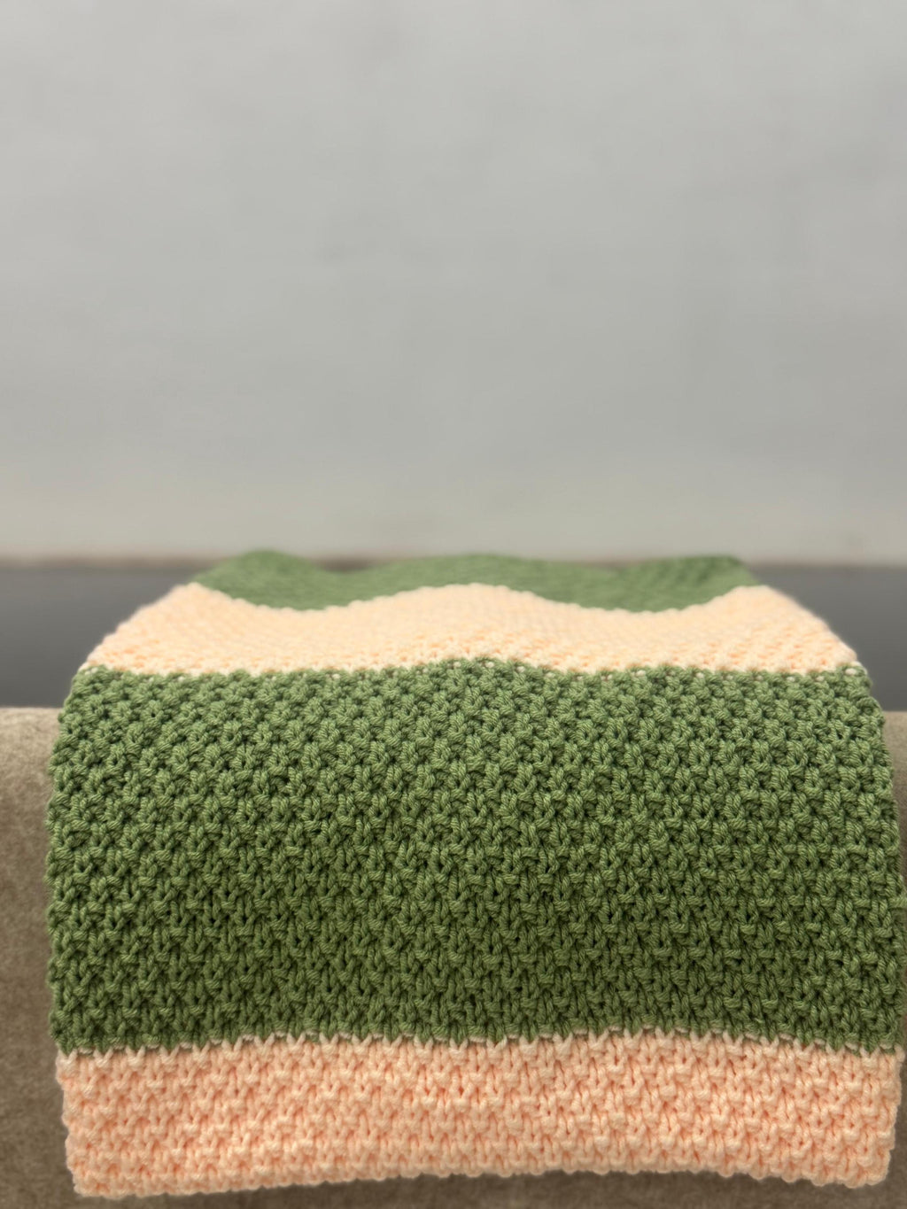 Meadow Stripe Baby Blanket Knitting Pattern – Easy Textured Knit Beginner DK PDF Pattern