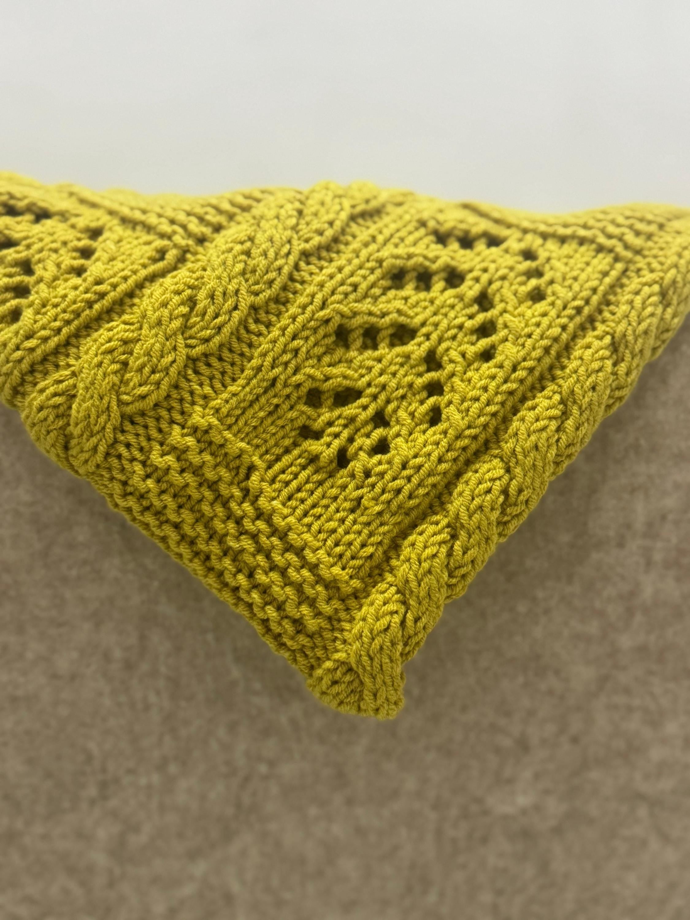 Golden Leaf Baby Blanket Knitting Pattern – Leaf Lace & Cable Knit DK PDF Pattern