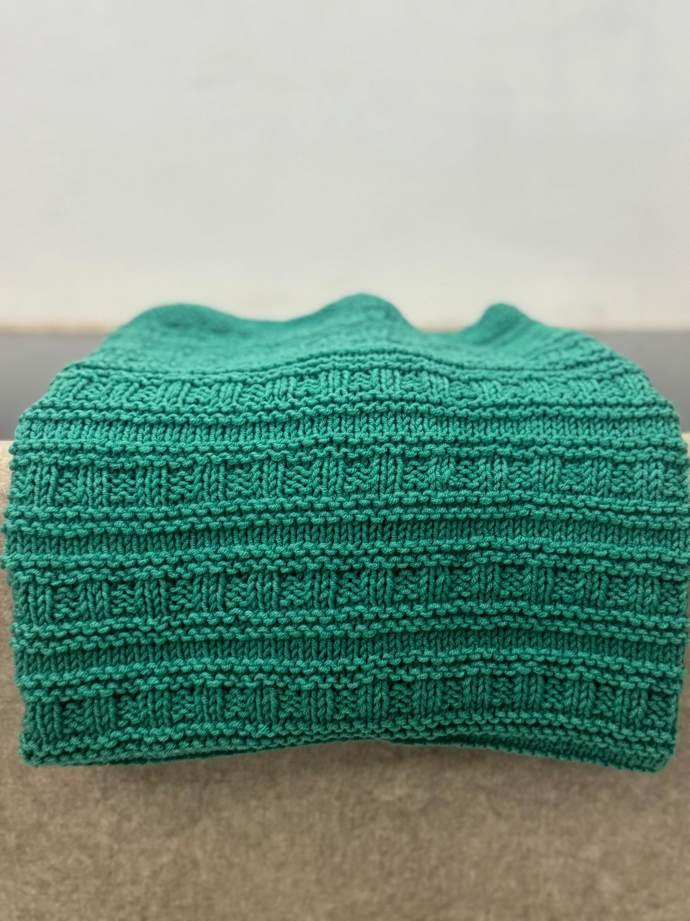 Classic Weave Baby Blanket Knitting Pattern – Easy Textured Knit – Beginner DK PDF