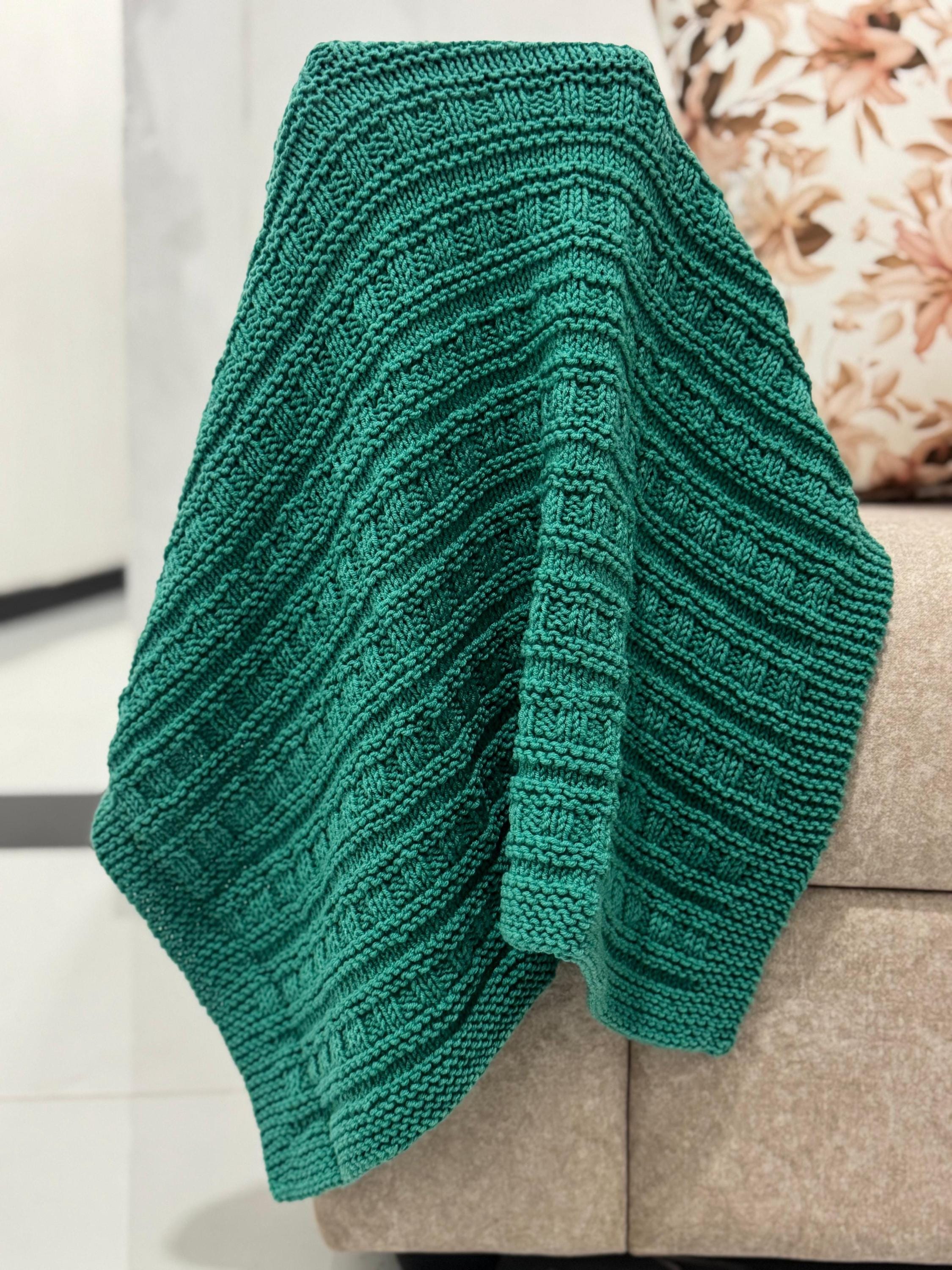Classic Weave Baby Blanket Knitting Pattern – Easy Textured Knit – Beginner DK PDF