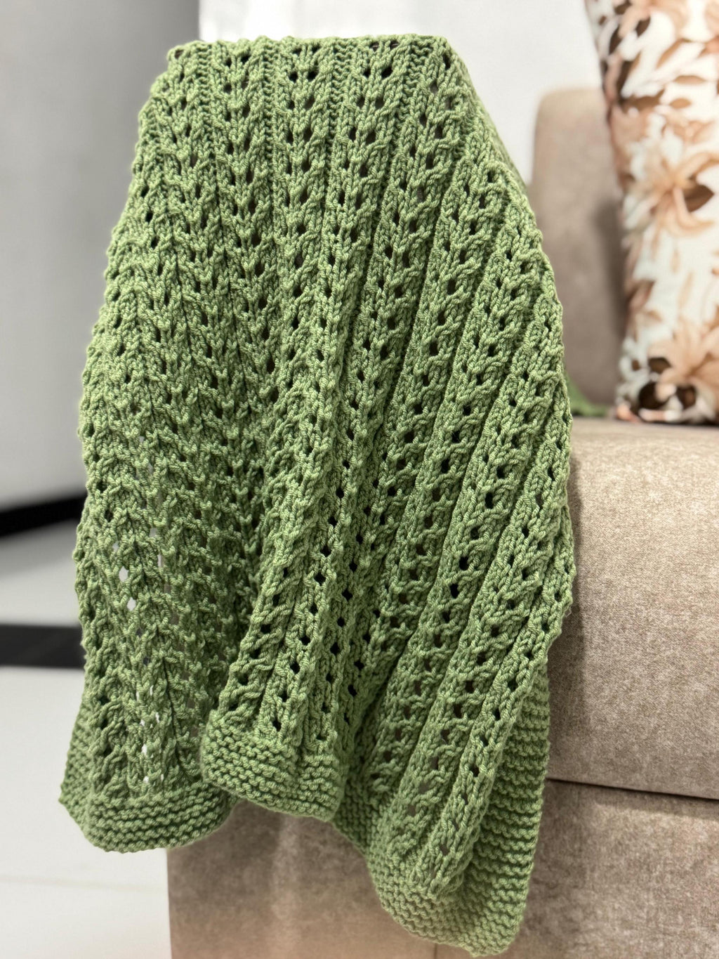 Willow Lace Baby Blanket Knitting Pattern – Easy DK Knit PDF Pattern