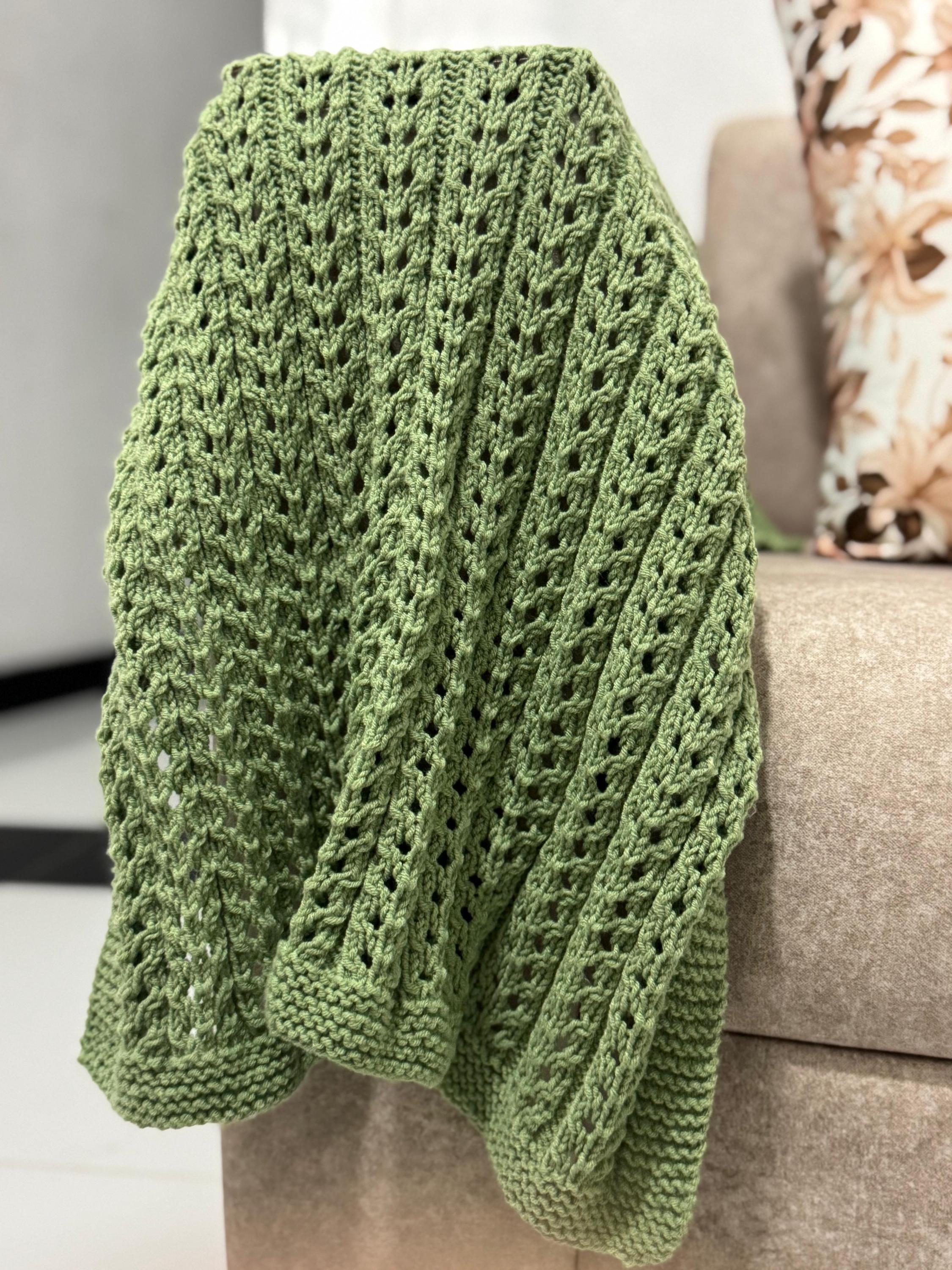Willow Lace Baby Blanket Knitting Pattern – Easy DK Knit PDF Pattern