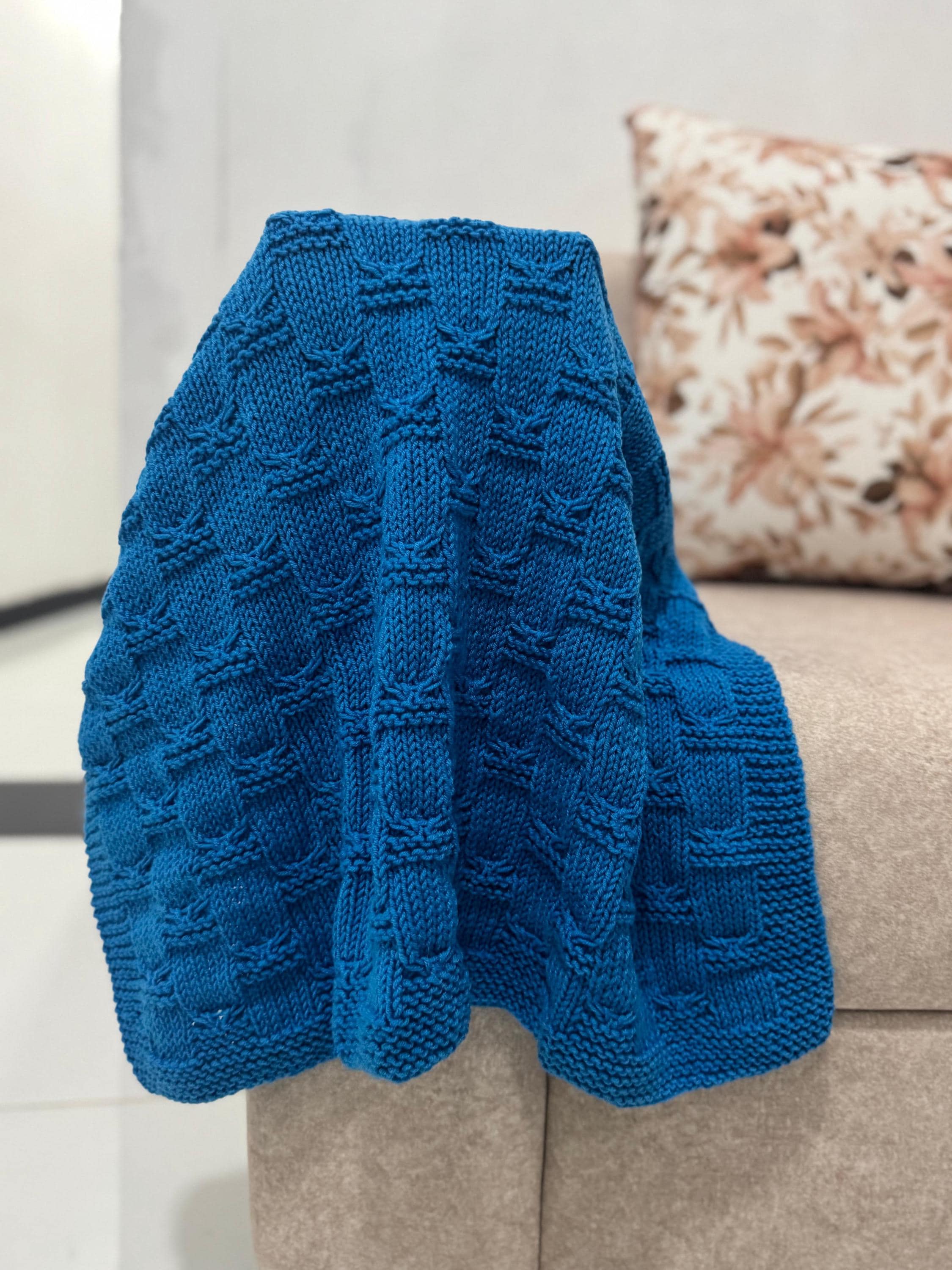 Heritage Basketweave Knit Blanket Pattern – Textured Throw – PDF Knitting Pattern