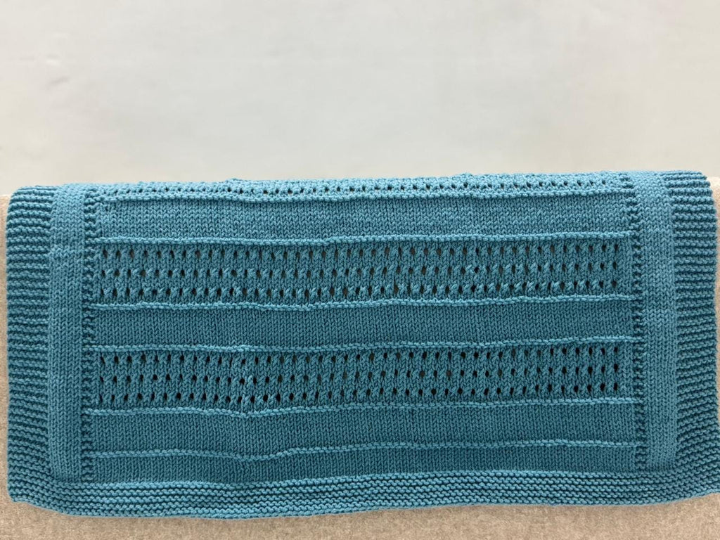 Ocean Ripple Baby Blanket Knitting Pattern – Easy Eyelet Knit Modern DK PDF Pattern