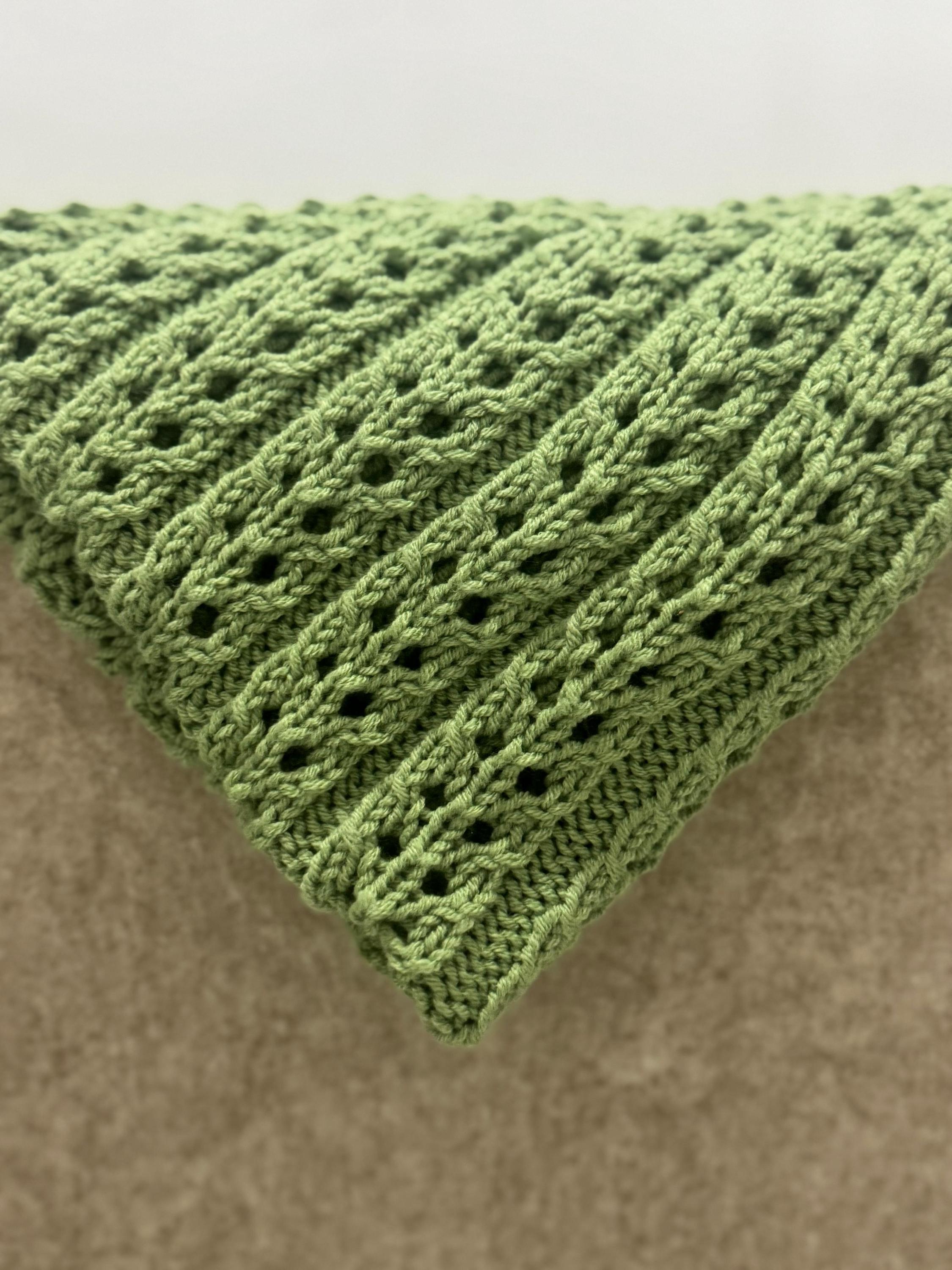 Willow Lace Baby Blanket Knitting Pattern – Easy DK Knit PDF Pattern