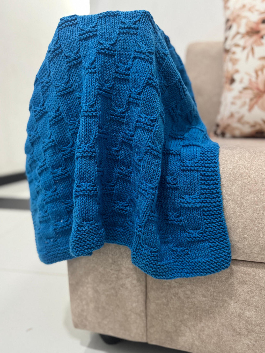 Heritage Basketweave Knit Blanket Pattern – Textured Throw – PDF Knitting Pattern