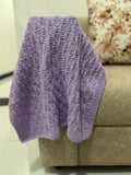 Lavender Tile Knit Blanket Pattern – Textured Geometric Design – PDF Knitting Pattern