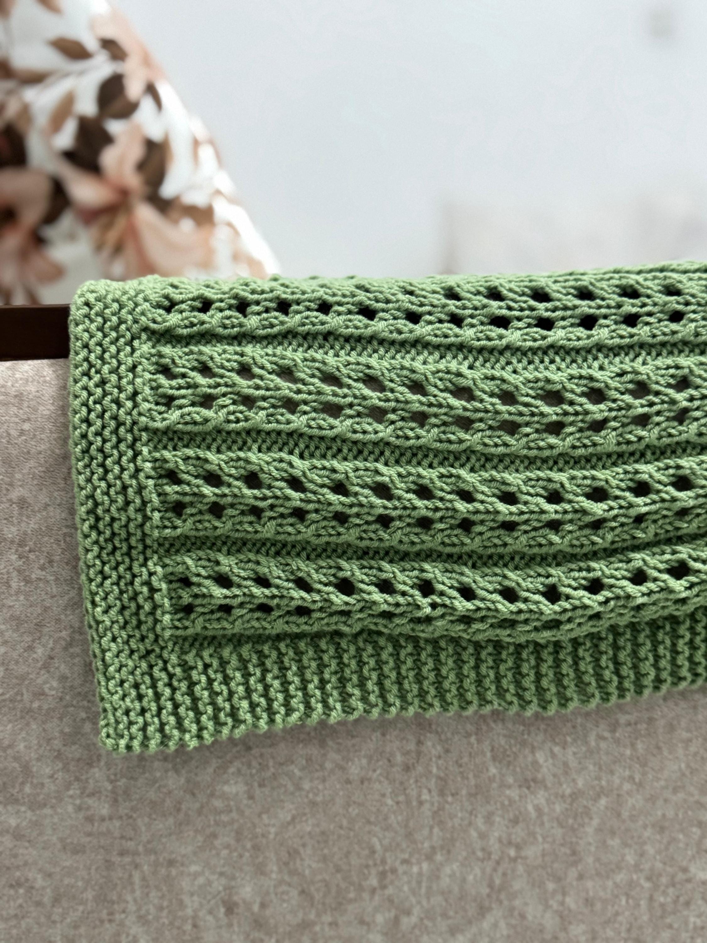 Willow Lace Baby Blanket Knitting Pattern – Easy DK Knit PDF Pattern
