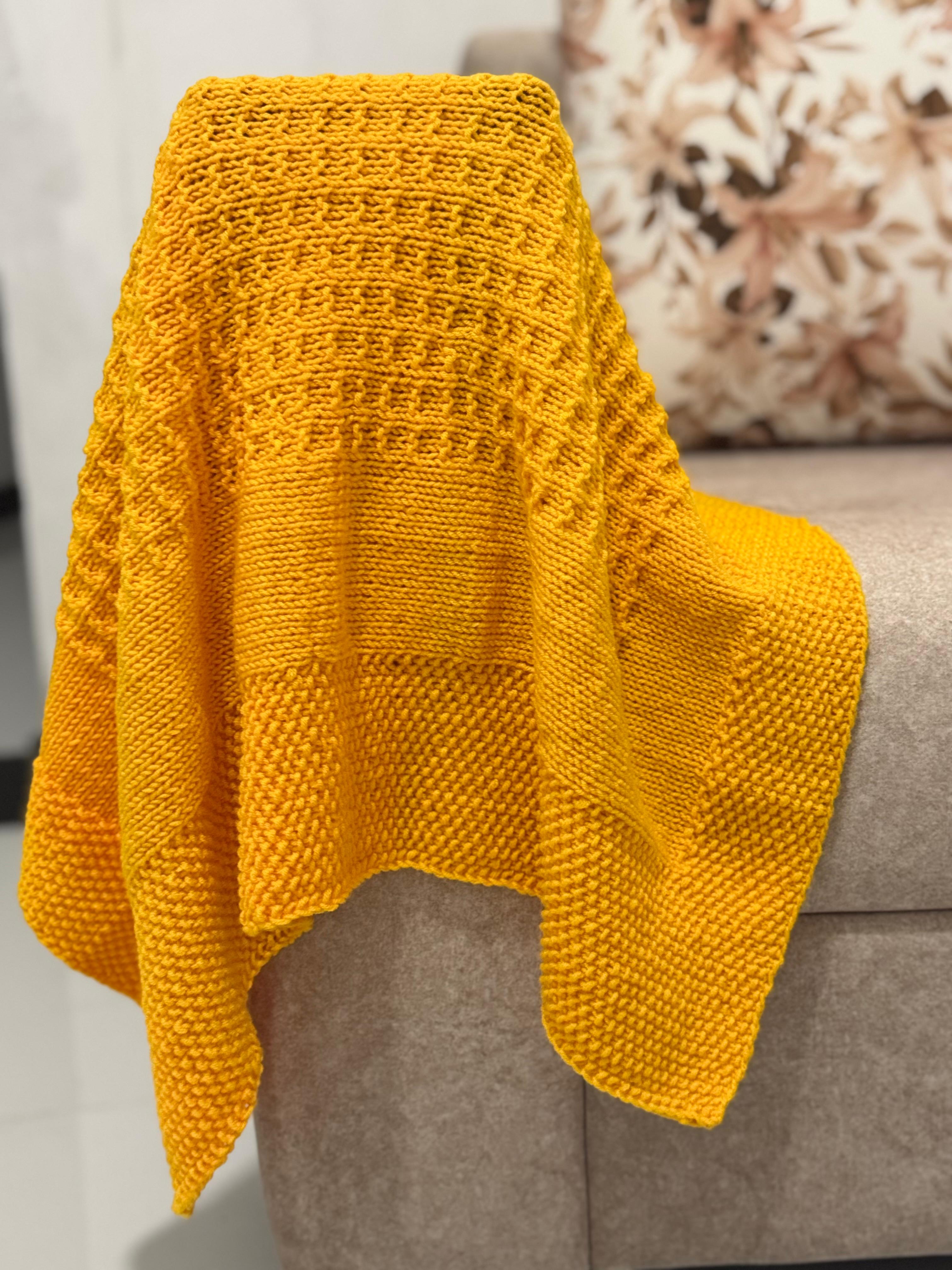 Bella Textured Baby Blanket Knitting Pattern | Instant PDF Download
