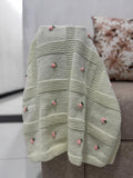 Blossom Garden Baby Blanket Knitting Pattern – Textured Floral Square Knit DK PDF Pattern
