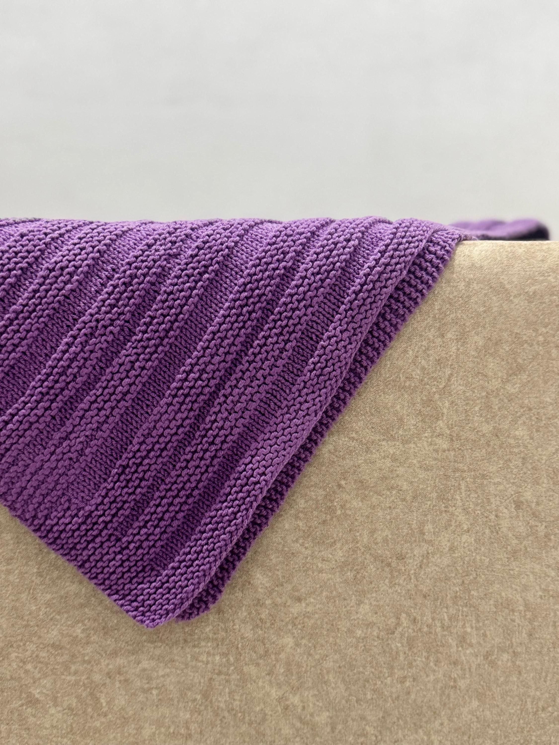Lavender Ridges Knitting Pattern | Easy Textured DK Knit | Cozy Baby Blanket PDF
