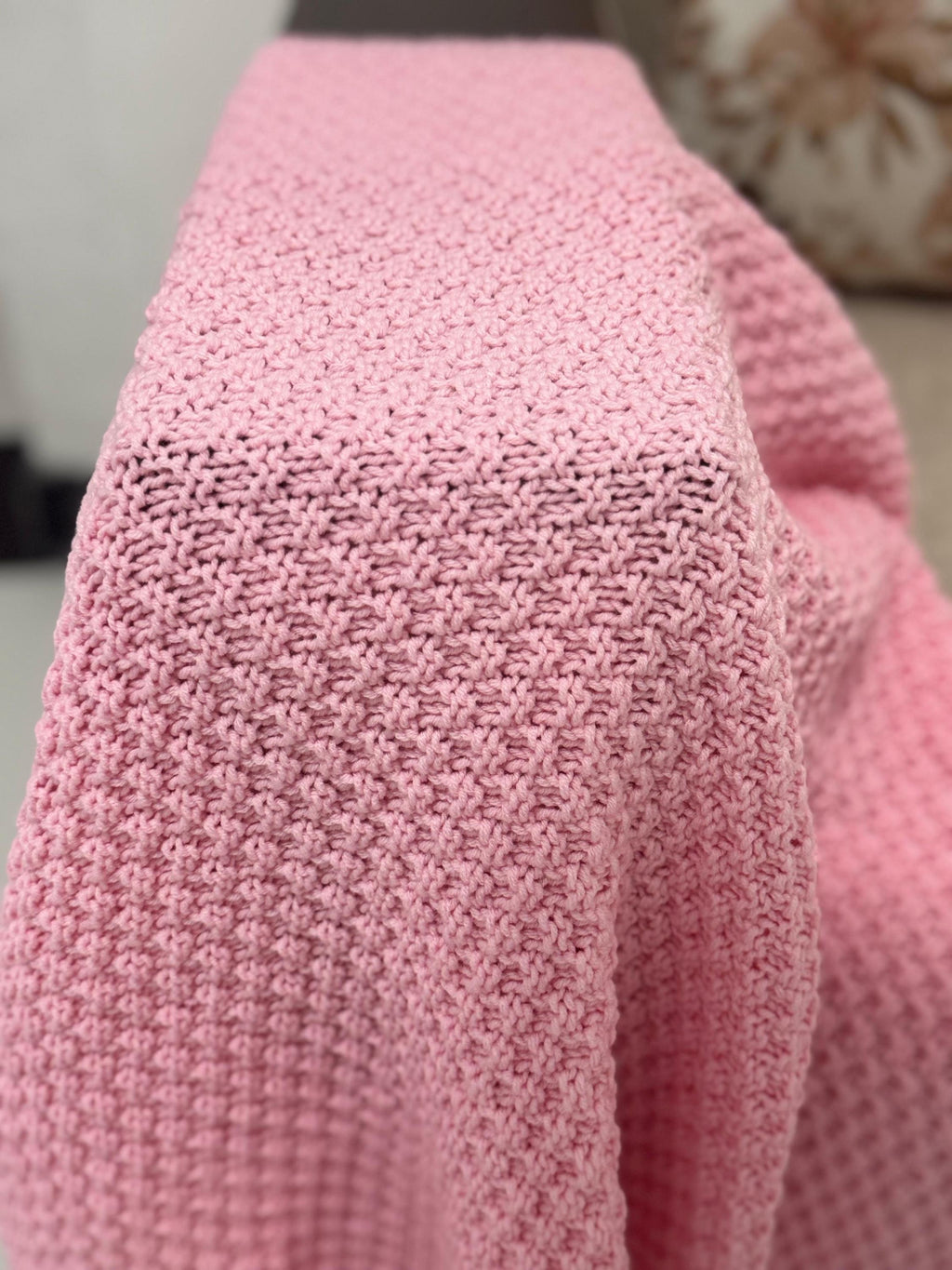 Dream Nest Knitting Pattern | Easy DK Seed Stitch | Cozy Baby Blanket PDF