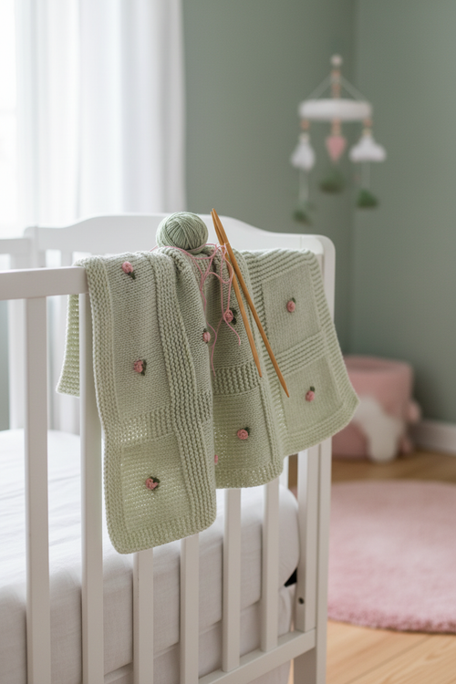 Blossom Garden Baby Blanket — Pinterest Lifestyle Image