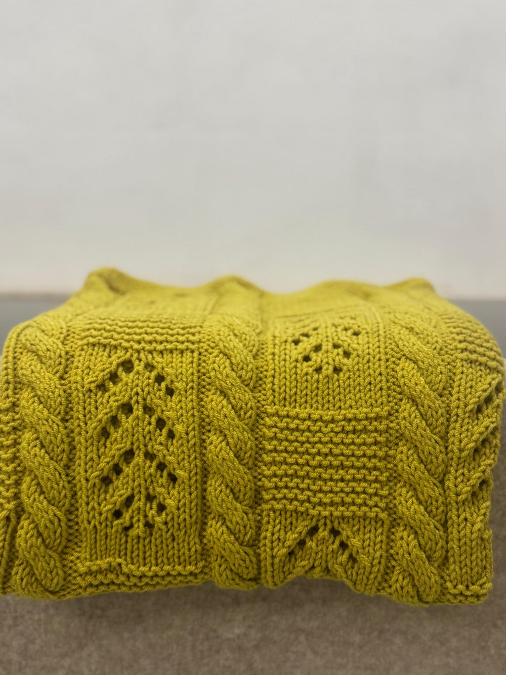 Golden Leaf Baby Blanket Knitting Pattern – Leaf Lace & Cable Knit DK PDF Pattern