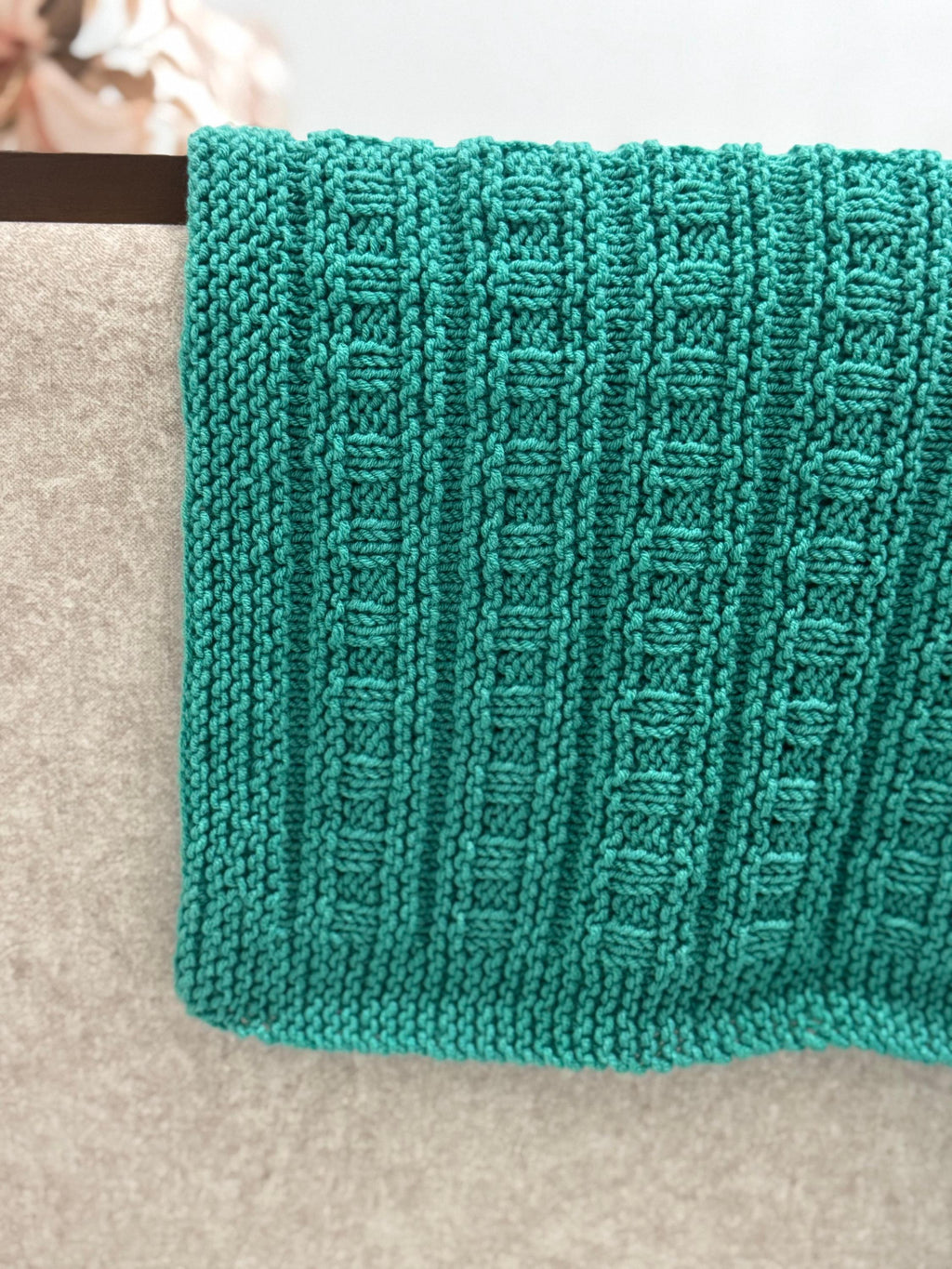 Classic Weave Baby Blanket Knitting Pattern – Easy Textured Knit – Beginner DK PDF