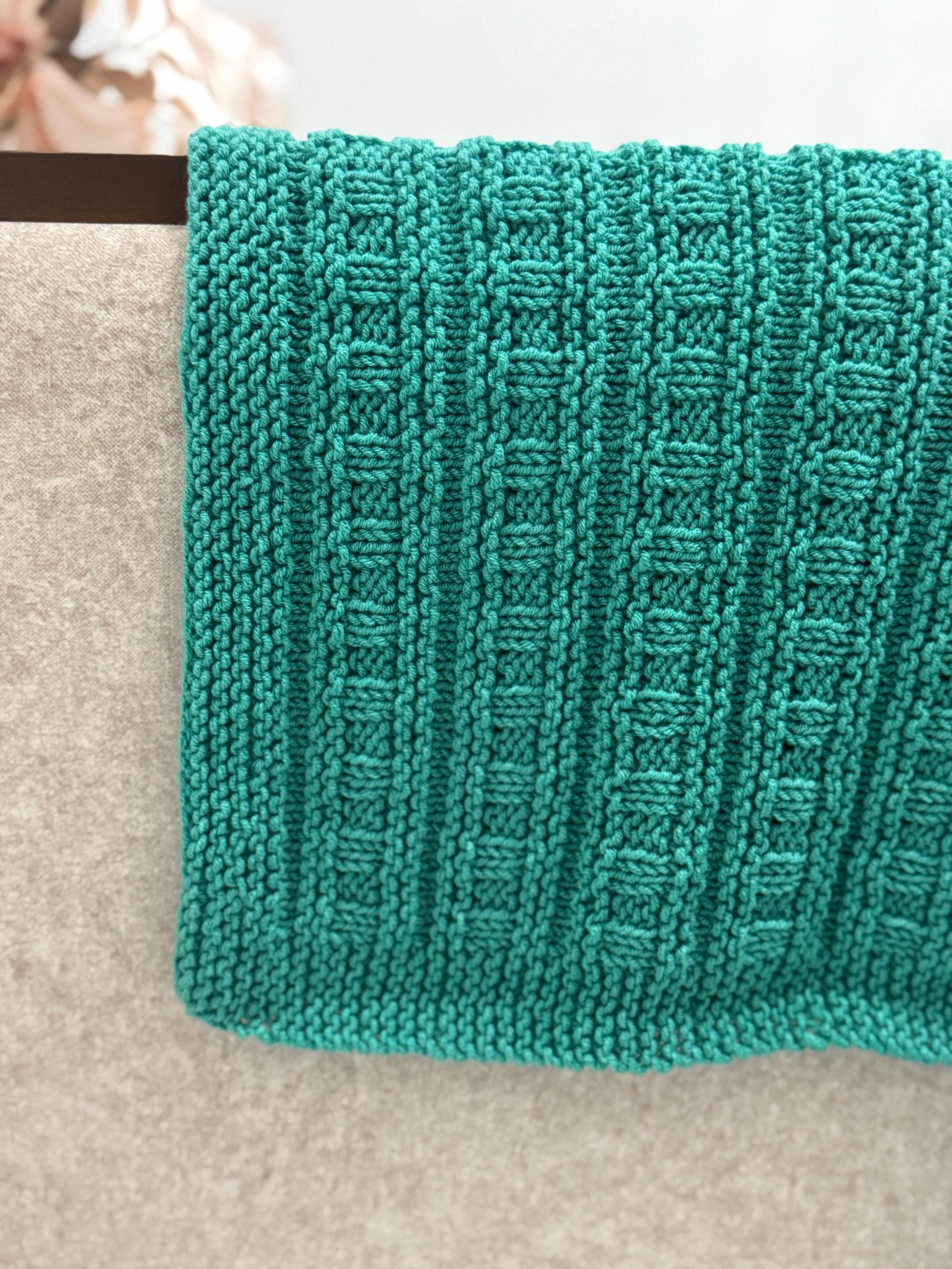 Classic Weave Baby Blanket Knitting Pattern – Easy Textured Knit – Beginner DK PDF