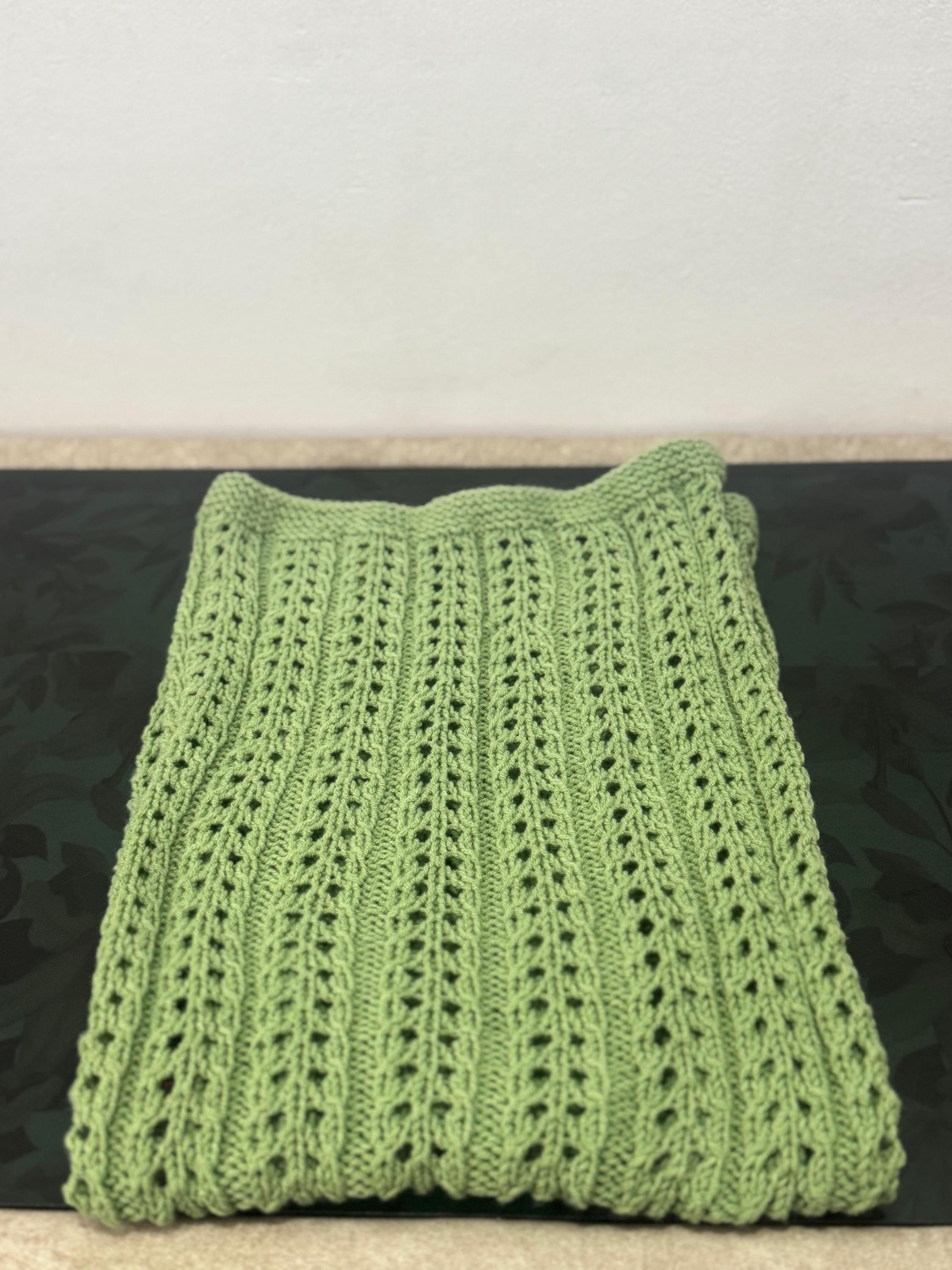 Willow Lace Baby Blanket Knitting Pattern – Easy DK Knit PDF Pattern