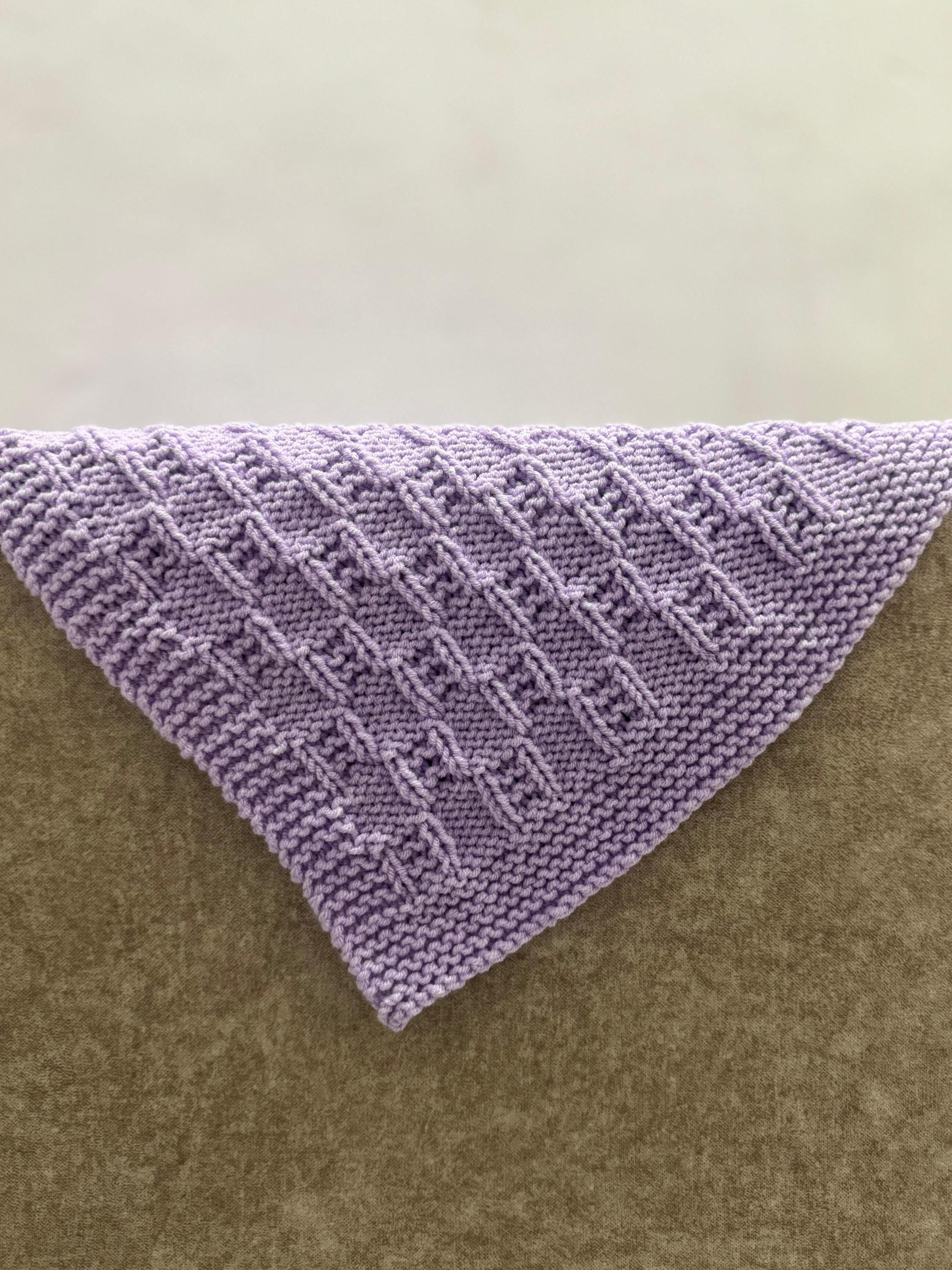 Lavender Tile Knit Blanket Pattern – Textured Geometric Design – PDF Knitting Pattern