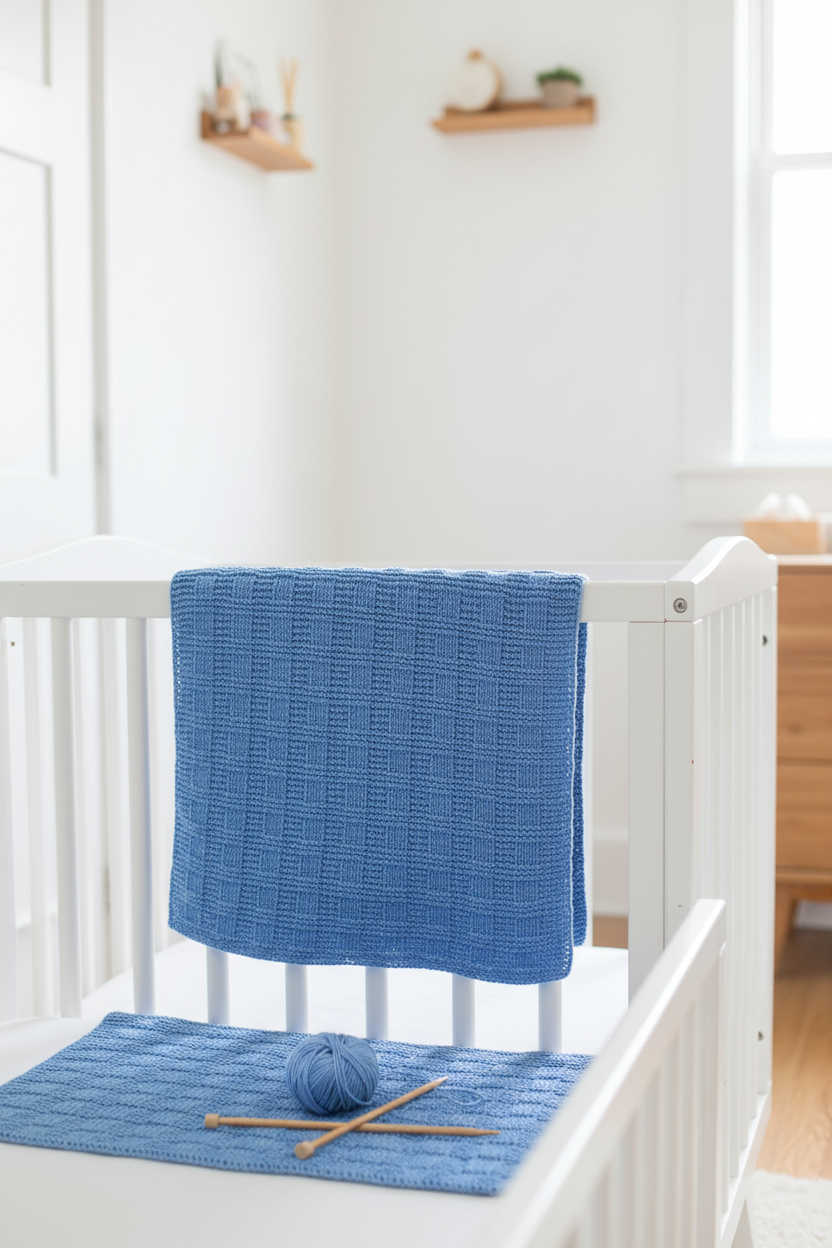 Easy Elara Weave Baby Blanket — Pinterest Lifestyle Image