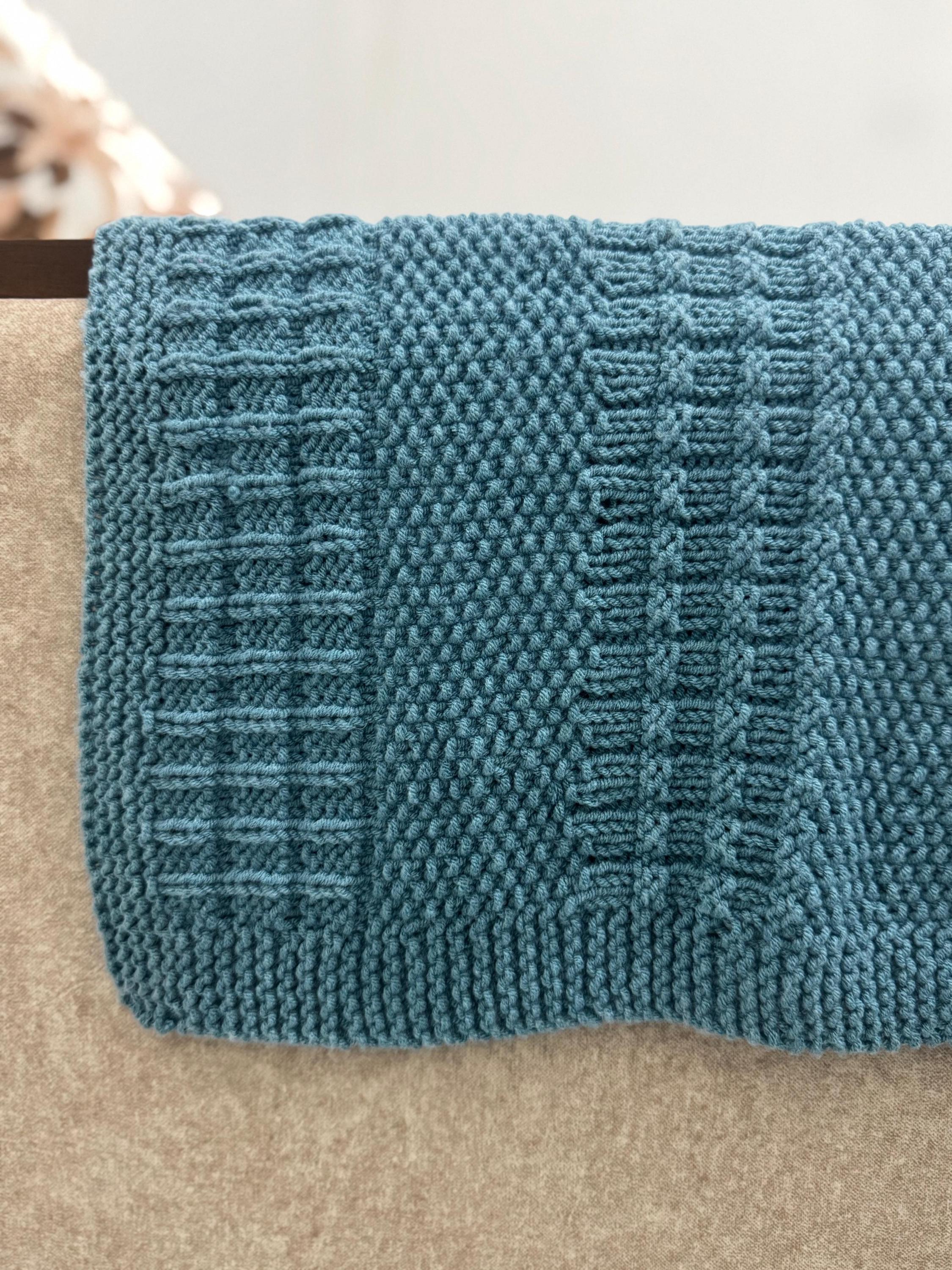 Cascade Texture Knit Blanket Pattern – Easy Repeat Throw Design – PDF Knitting Pattern