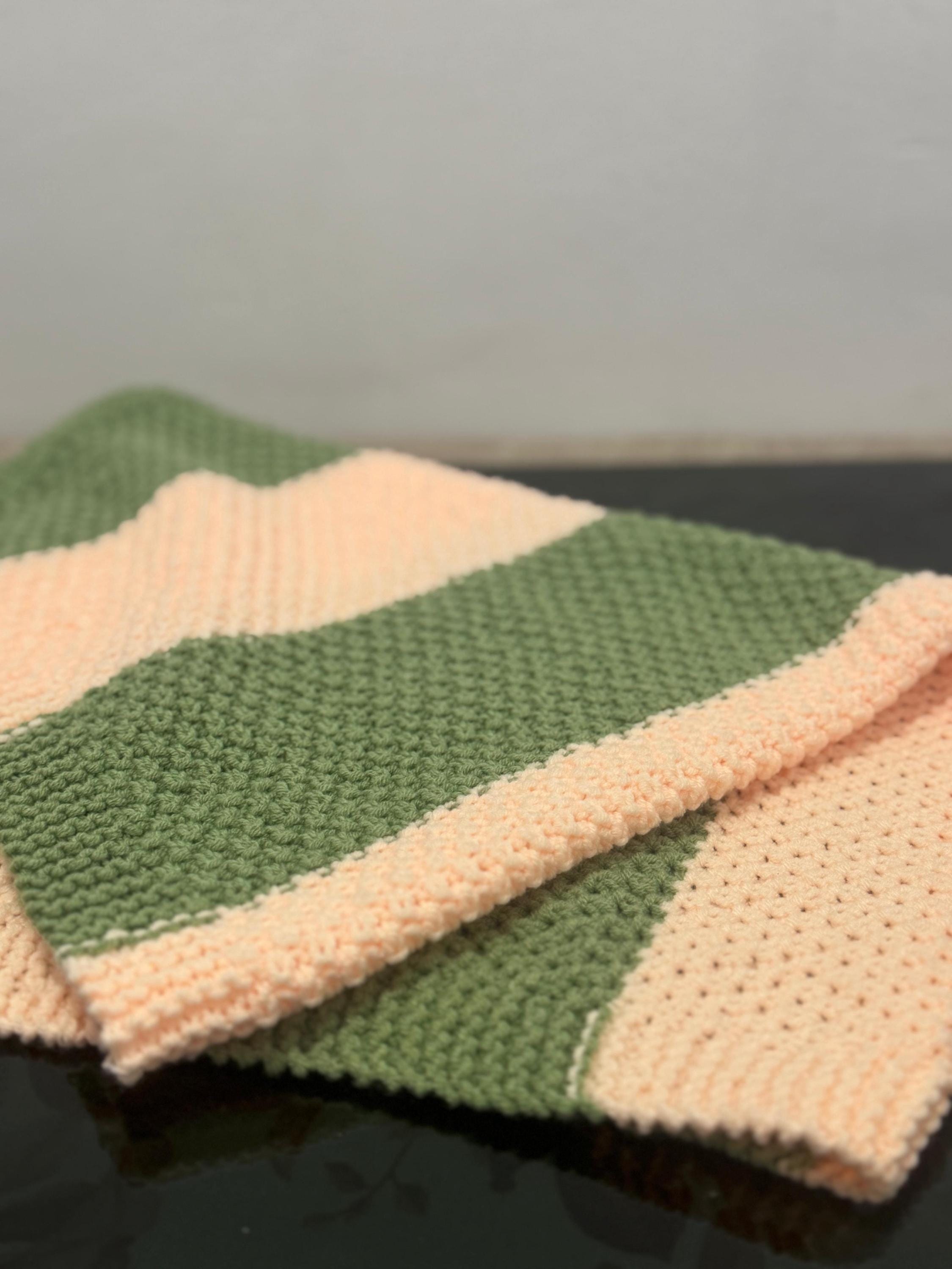 Meadow Stripe Baby Blanket Knitting Pattern – Easy Textured Knit Beginner DK PDF Pattern