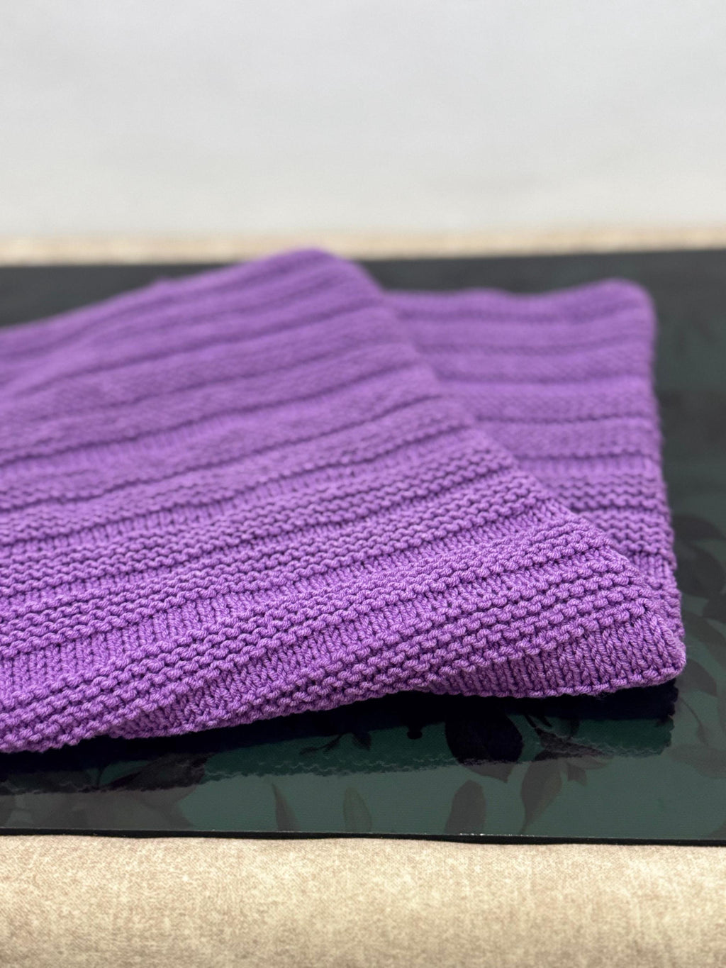 Lavender Ridges Knitting Pattern | Easy Textured DK Knit | Cozy Baby Blanket PDF