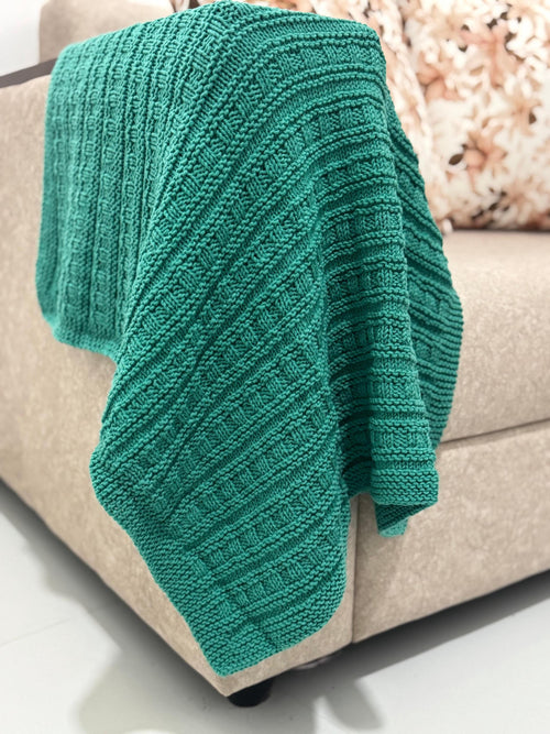 Classic Weave Baby Blanket Knitting Pattern – Easy Textured Knit – Beginner DK PDF