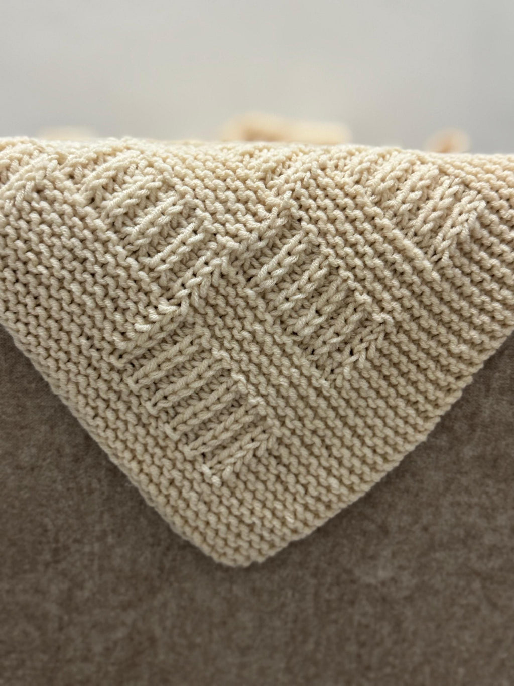 Ivory Squares Baby Blanket Knitting Pattern – Easy Textured Knit – Beginner DK PDF Knitting Pattern