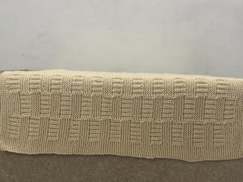 Ivory Squares Baby Blanket Knitting Pattern – Easy Textured Knit – Beginner DK PDF Knitting Pattern