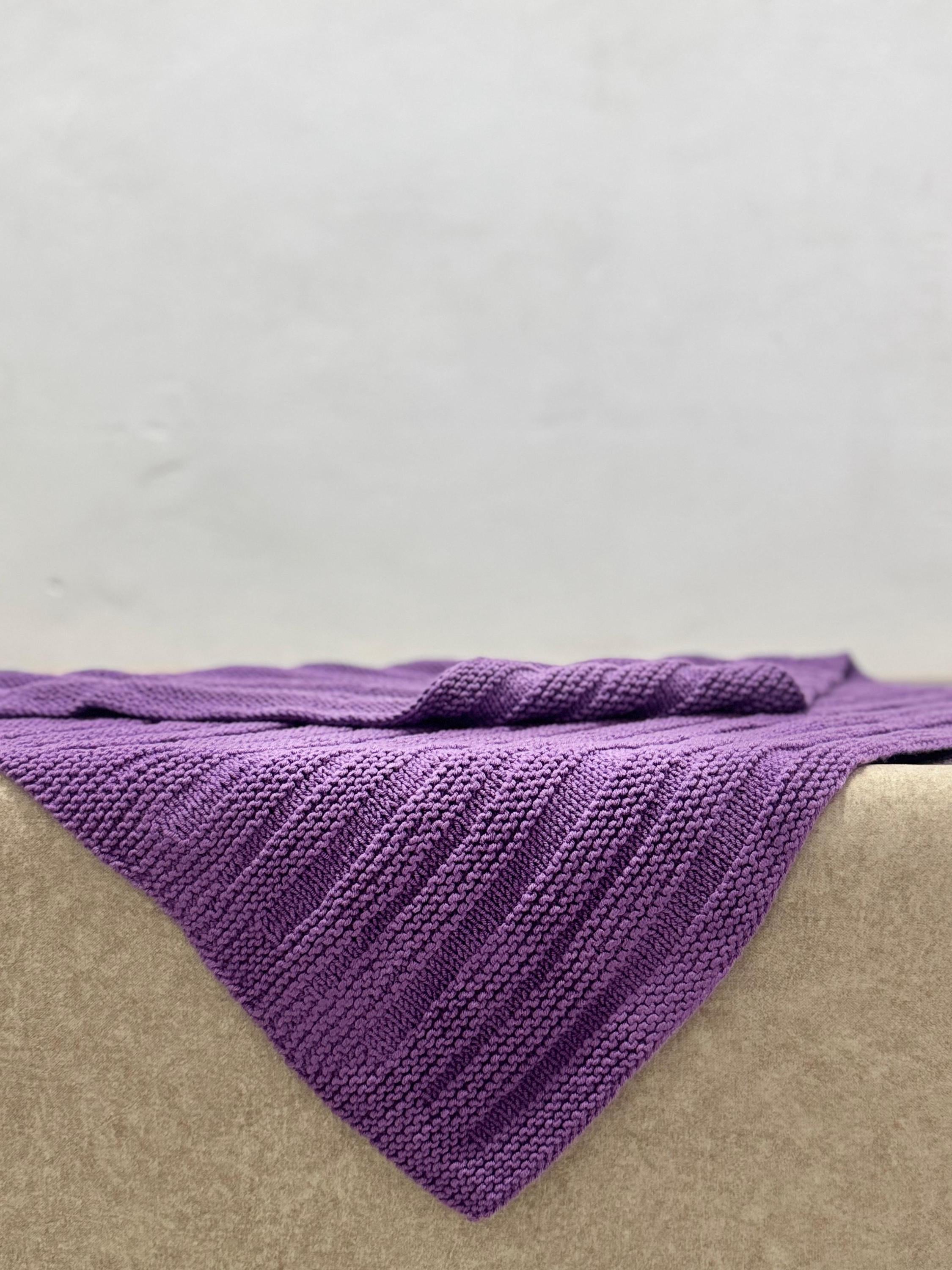 Lavender Ridges Knitting Pattern | Easy Textured DK Knit | Cozy Baby Blanket PDF