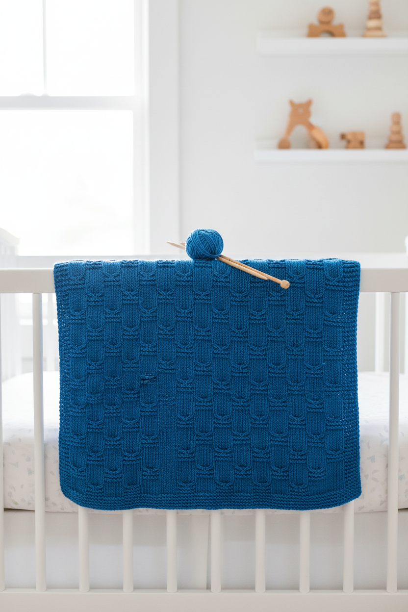 Heritage Basketweave Baby Blanket — Pinterest Lifestyle Image