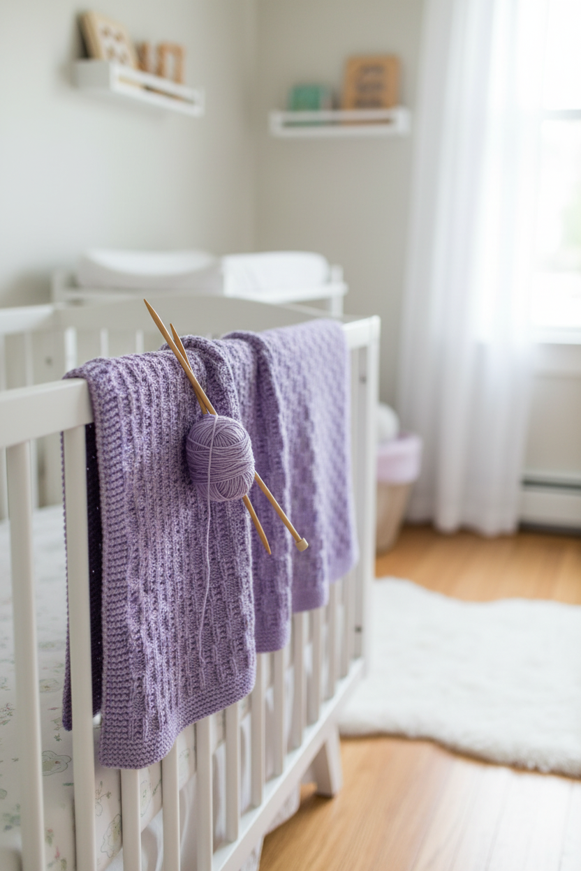 Lavender Tile Baby Blanket — Pinterest Lifestyle Image