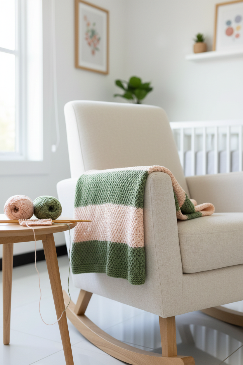 Meadow Stripe Baby Blanket — Pinterest Lifestyle Image