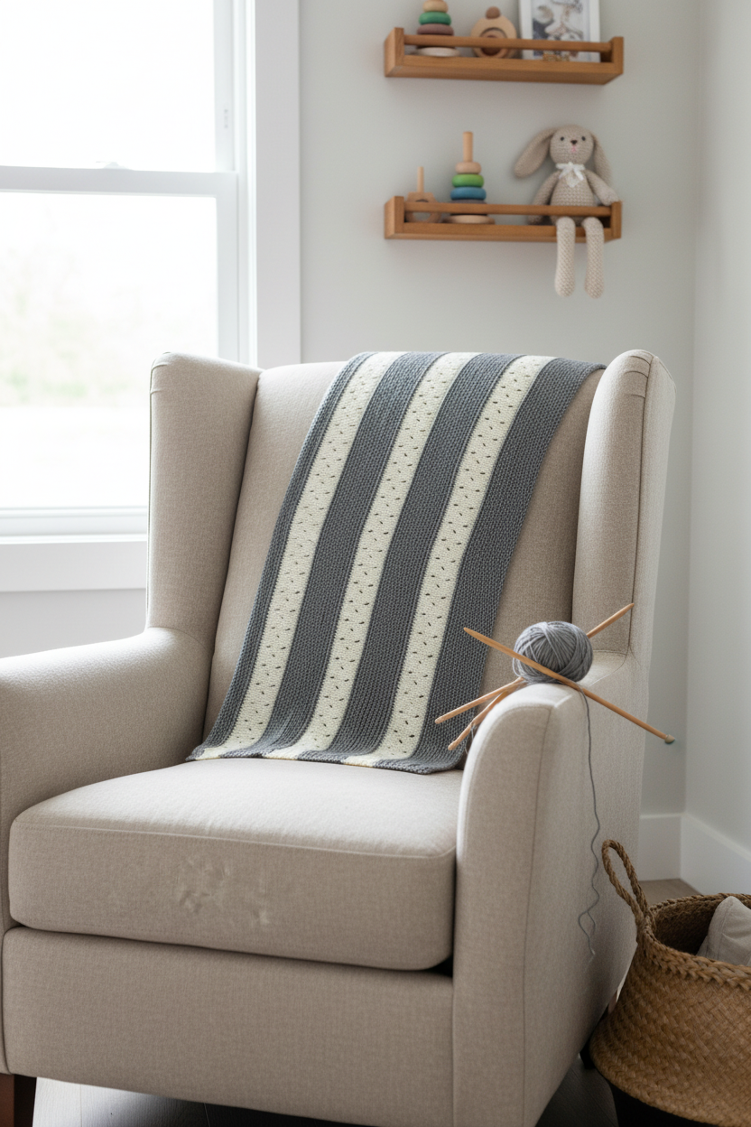 Whisper Stripe Baby Blanket — Pinterest Lifestyle Image